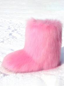 New Winter Warm Plush Faux Fur Snow Boots For Women - Dark Grey & Brown & Black Ankle Booties With Soft Lining, Cozy Slip-On Design For Cold Weather Outdoor & Indoor Wear Unisex Short Ankle Faux Raccoon Fur Snow Boots - Solid Classic Color, Super Smooth Fur Touches The Ground, Perfect For Christmas & Halloween, Y2K Style! Y2K Fashion Men's & Women's Snow Boots - Faux Raccoon Fur, Silky Smooth Floor-Reaching Fur, Solid Classic Shade, Ideal For Christmas & Halloween! Short Ankle Unisex Snow Boots With Faux Raccoon Fur - Solid Classic Color, Ultra-Smooth Fur Hits The Ground, Must-Have For Christmas & Halloween, Edgy Y2K Vibe! Christmas & Halloween Essential Faux Raccoon Fur Snow Boots (Unisex) - Solid Classic Hue, Smooth Fur Touches The Floor, Stylish Y2K Look! Y2K Short Ankle Snow Boots For Men & Women - Faux Raccoon Fur, Super Smooth Floor-Length Fur, Solid Classic Color, Great For Christmas & Halloween Celebrations! - Nâng cấp lên màu hồng - Xem 4