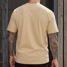 Kit Of 2 Men's Comfortable Slim Fit T-Shirts, 100% Cotton, Premium Streetwear, Paris DTF Premium - NÂU/BEIGE - Xem 5