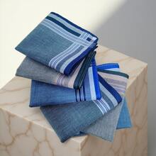 6pcs/Set 17-Inch Pure Cotton Soft & Absorbent Handkerchiefs For Men, Dark Colors, 43CM, Daily Use - Multicolor - View 7