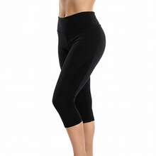 Women's Dry Capri Leggings Leggings Gym Fitness - màu đen - Xem 3