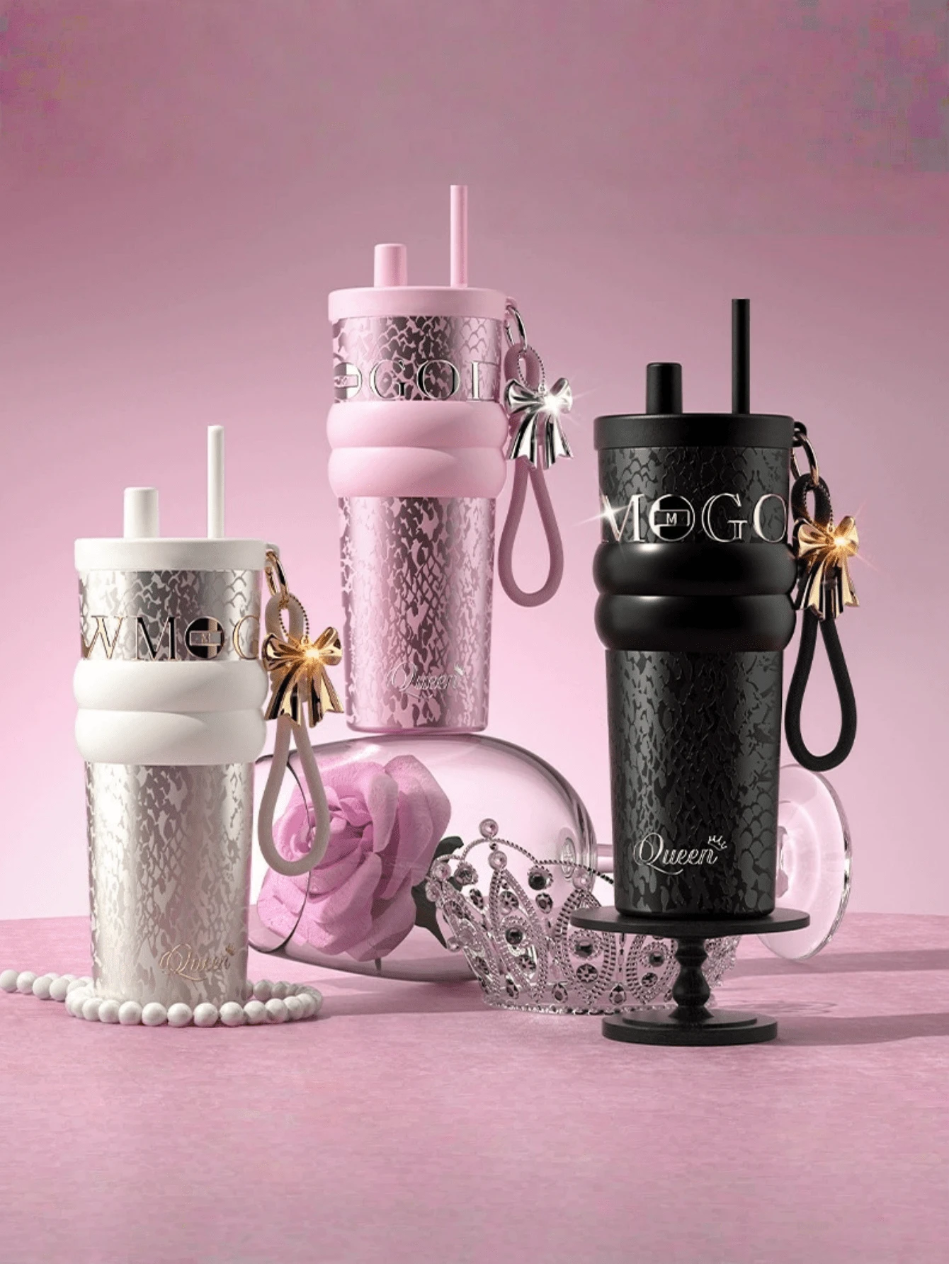 1pc High-Quality 316 Stainless Steel Insulated Cup, Lightweight Luxury Portable Tumbler With Straw, Premium Double-Wall Gift Cup For Women - Multicolor - View 1