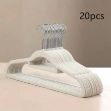 100个装优质天鹅绒衣架，防滑设计，干湿两用晾衣架，带裤裙夹，360°旋转挂钩，适用于西装外套，节省空间，可堆叠收纳，适用于连衣裙、裤子、鞋子、牛仔裤、靴子、裙子等，春夏款，简约风格 - 彩色 - 查看 22