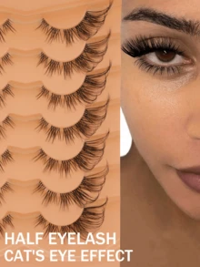7 Pairs D Curl Russian Volume Eyelashes Cross Natural Thick Faux Mink False Lashes Reusable Full Strip Lash Extensions Makeup Strip Lashes,Lashes,Eyelashes,Fake Lashes - Cat Eye Lashes - View 1