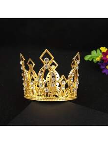 Vương miện đính ngọc trai pha lê vàng/bạc dùng trang trí bánh kem, thích hợp cho đám cưới, sinh nhật, trang trí hoa, quà tặng Ngày của Mẹ. - Vàng - Xem 21