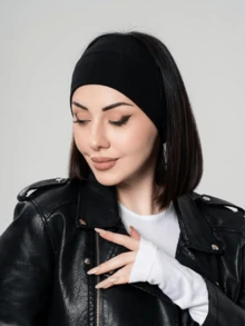 1pc Unisex Solid Color Sports Headband, Wide Yoga Headband, Sweat Absorbent Band For Men & Women, Running, Fitness, Elastic Hair Tie Headwrap, Women Hair Accessories - Black - View 5