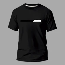 Kit Of 2 Men's Comfortable Slim Fit T-Shirts, 100% Cotton, Premium Streetwear, Paris DTF Premium - 黑白 - 查看 2