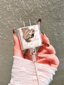 5件套粉色蝴蝶结情侣拥抱图案充电器保护壳和TPU防震手机壳，兼容 17/16/15/14/13/12/11 Pro Max系列，包含充电保护壳和线缆整理套装 - 20W/18W适配器、适配器盖，兼容三星Galaxy A54 5G、A52、A14、A15、A12、S22、S21、S24、S25、S25 Ultra、S21 Ultra、A55 5G、A71 4G、A34 5G、A22、A13 4G、A05S系列 - 彩色 - 查看 5