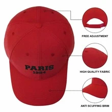 1pc Paris 1984 Graphic Print Casual Sport Adjustable  Strap Baseball Cap – Stylish Cotton Comfort For Outdoor Travel,Running,Streetwear Gift For Women - 紅色 - 查看 2