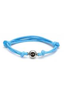 Custom Photo & Cartoon Projection Braided Bracelet | Adjustable Multi-Color Rope Design | Personalized Memory Jewelry | Ideal Couple Gift For Valentine's Day Daily Wear - Multicolor - View 6