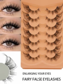 7 Pairs D Curl Russian Volume Eyelashes Cross Natural Thick Faux Mink False Lashes Reusable Full Strip Lash Extensions Makeup Strip Lashes,Lashes,Eyelashes,Fake Lashes - Cat Eye Lashes - View 5