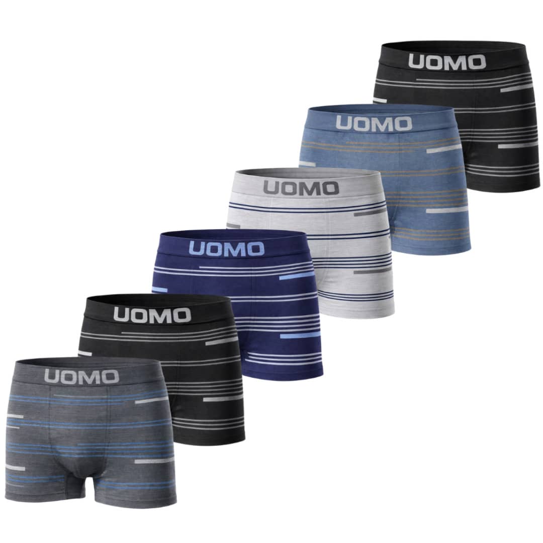 NAKLOE - Pack 6 - Boxer hombre - Boxer pack hombre - Ropa interior hombre - Boxer sin costuras - Ideal para uso diario y deporte - Transpirable y buena elasticidad - Multicolor - Ver 1