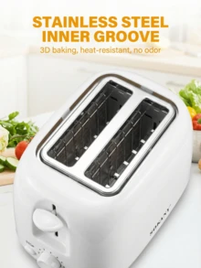 Sokany HJT-022 双片烤面包机，700瓦 - 白色 - 查看 2