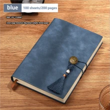 1本A5复古哑光PU皮革加厚笔记本 - 商务办公会议记事本，复古风格商务工作日志，触感便携皮革文具，适合商务和学习使用 - 彩色 - 查看 12