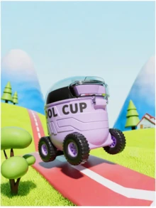 1pc High-Quality Outdoor Portable Leak-Proof Bounce Cup With Strap, Creative Mars Rover Plastic Cup, Student Water Cup With Straw - Multicolor - View 8