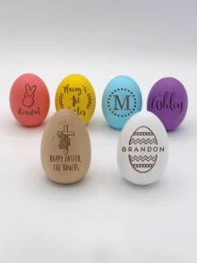 Customized Easter Wooden Eggs, Can Print Personalized Names - Multicolor - View 5
