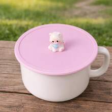 硅胶杯盖，防尘密封卡通马克杯盖，适用于咖啡杯、马克杯和玻璃杯，神奇杯盖。 - 彩色 - 查看 2