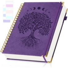 Sổ tay bìa cứng 300 trang, họa tiết cây cổ điển, gáy xoắn, khổ lớn A5/B5, kẻ dòng dành cho sinh viên, có 2 ngăn đựng tài liệu và 24 tab chỉ mục, phù hợp cho cả nam và nữ, dùng đi học, đi làm và ở nhà, giấy dày 100gsm, quà tặng sổ tay cao cấp cho mùa tựu trường. - Nhiều màu - Xem 17