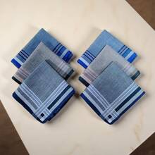 6pcs/Set 17-Inch Pure Cotton Soft & Absorbent Handkerchiefs For Men, Dark Colors, 43CM, Daily Use - Multicolor - View 2
