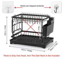 2-Tier Dish Rack With Draining Rack, Drip Tray, Cutlery Holder, Home Kitchen Storage Rack, Carbon Steel Material - Multicolor - View 12
