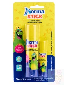 Lápiz Adhesivo Paquete con 2 Pzs. 40gr y 10Gr. NORMA - Blanco - Ver 2