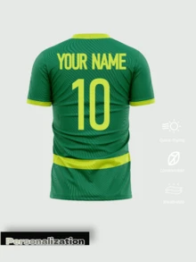 Senegal Away Customized Soccer Jersey - Personalized Football Shirt With Custom Number And Name, Professional Training Athletic Wear, Breathable Quick-Dry Team Uniform, Senegal Sports Soccer Kit - Green - View 3
