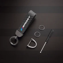 1个锌合金汽车钥匙扣，碳纤维纹理设计，无编织款，适用于宝马、雪佛兰等车型。时尚汽车钥匙扣，情人节送给朋友或家人的礼物。男士汽车配件 - A - 查看 8