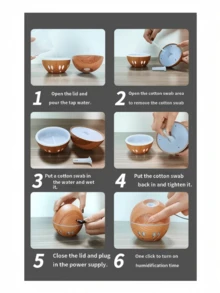 1pc Simulated Wood Grain Electric Humidifier, 200ml/ABS Material Home Bedroom Bathroom Air Humidifier, Low Noise Indoor Mist Sprayer - Multicolor - View 9