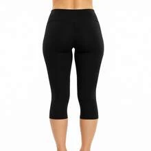 Women's Dry Capri Leggings Leggings Gym Fitness - màu đen - Xem 4