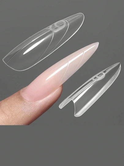 180 st långa nagelkonsttipsformar för kistor, snabb nagelförlängning, inget papper behövs, 14 storlekar återanvändbar plastnagelform, lämplig för nagelsalong, gör-det-själv-nagelkonstmall, professionell nagelgelform, nagelkonsttillbehör, nagelverktyg, nageldesignverktyg, nagelkonst, nagelverktyg, nagelklistermärken, nageltillbehör, nagelleverantör, nagelkonst, present till kvinnor, nagelkonstmålningspenna, julklapp