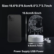 1pc USB 3D Glowing Castle & Moon Shaped Creative Night Light, Middle Eastern Style Decorative Table Lamp, Home Decor For Living Room, Bedroom, Birthday Gift, Holiday Gift, Ramadan Decoration - Yellow - View 3