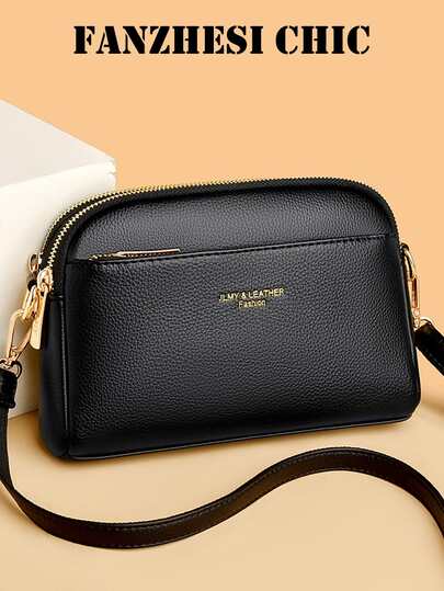 Nouveau sac à bandoulière à la mode avec design classique d'alphabet de clown, sac carré multicouche, sac rétro, sac à main élégant, sac de navette d'affaires, parfait pour le shopping, les déplacements et les cadeaux de vacances