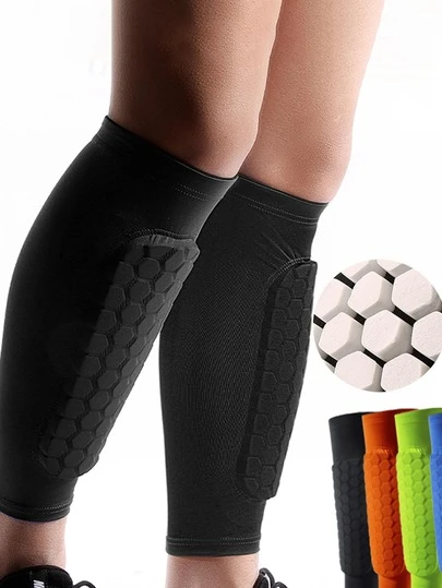 1 Pair Honeycomb Cushioned Shin Guards, Leg And Knee Protection For Football/Soccer, Sports Accessory