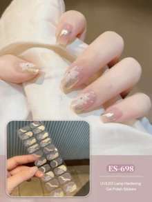 20 miếng dán móng tay chủ đề Giáng sinh, đế trong suốt, chất lượng salon, bền lâu, ES20 - Bán buôn xuyên biên giới, thích hợp cho đầu ngón tay. - Nhiều màu - Xem 7