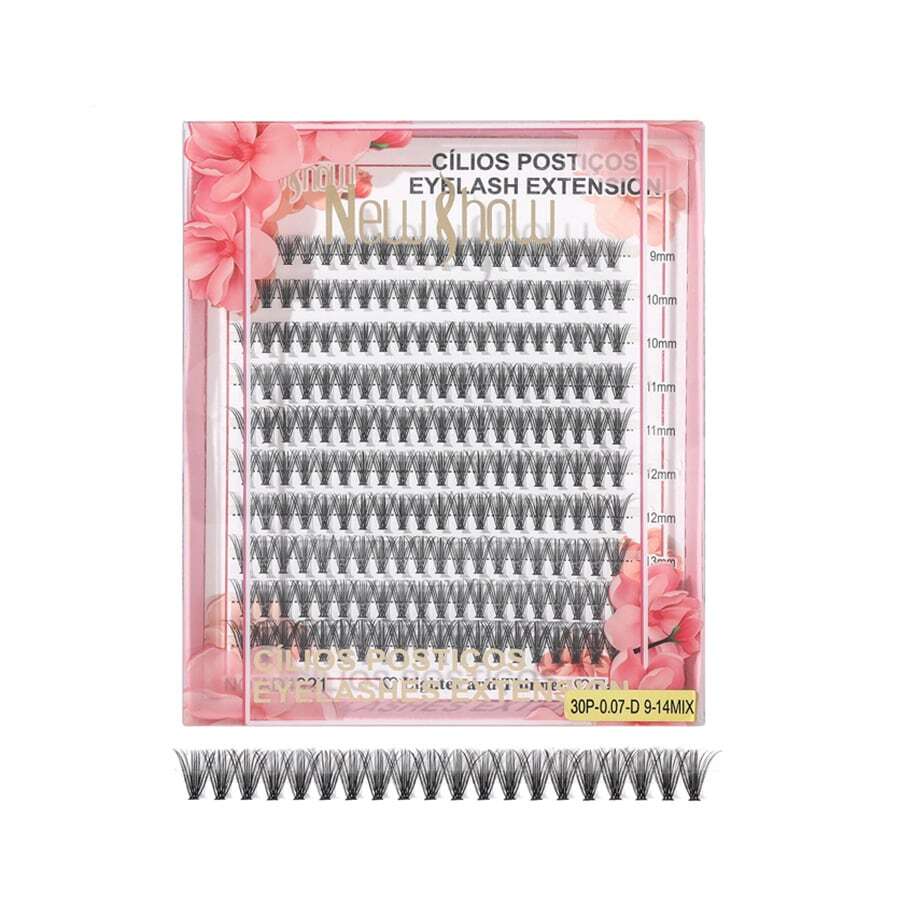 40p 0.07dD 9-14MIX New Show Cluster Eyelashes - 30P 0.07d 9-14mix - View 1