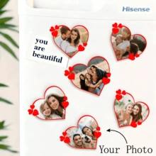 1pc Customized Photo Magnet/Personalized Pet Photo Print/Customized Picture Refrigerator Magnet/Print Your Pet Family Photo On Refrigerator Magnet/Personalized Gift/Gift For Pet Lovers/Gift For Mom/Dad, Photo Magnet, Pet Memorial Gift, Dog Lover Gift, Valentine's Day Gift For Boyfriend, Photo Paper Fridge Decor/Customized Magnet For Valentine's Day/Family Photo Magnet/Gift For Mom/Refrigerator Decor - Red - View 11