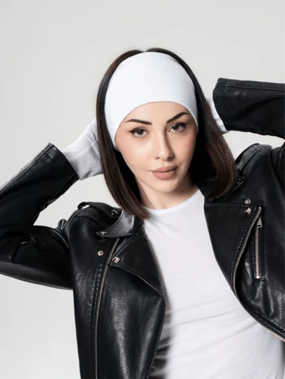 1 st. unisex enfärgat sportpannband, brett yogapannband, svettabsorberande band för män och kvinnor, löpning, fitness, elastiskt hårband, håraccessoarer för kvinnor