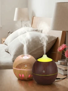 1pc Simulated Wood Grain Electric Humidifier, 200ml/ABS Material Home Bedroom Bathroom Air Humidifier, Low Noise Indoor Mist Sprayer - Multicolor - View 10