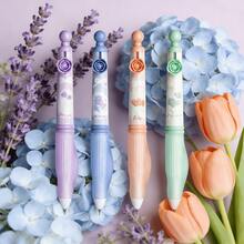 4pcs/Set Cute Bowknot Retractable Pens, Ins Style High-Quality Quick-Drying Neutral Pens, 0.5mm Black Ink Pens For Smooth Writing On Diaries And Stationery, Back To School Supplies, Office Supplies, Student Gifts - Black - View 4