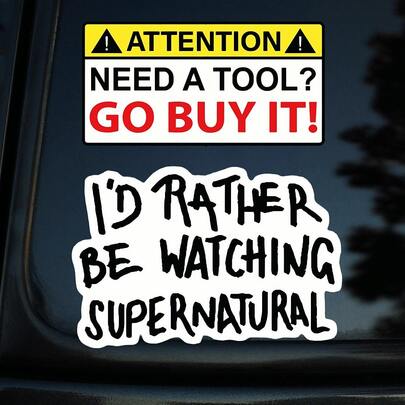 1pc/3pcs TV Series Inspired Stickers, Add Humorous Warning Stickers To Your Toolbox, DIY Tool Stickers - Waterproof Glossy Stickers For Car, Laptop, Water Bottle, Durable One-Time Self-Adhesive Design