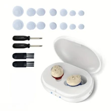 Hearing Aids For Seniors Rechargeable With Noise Cancelling,  Hearing Aids Rechargeable With Portable Charging Case (Black) - trắng - Xem 8