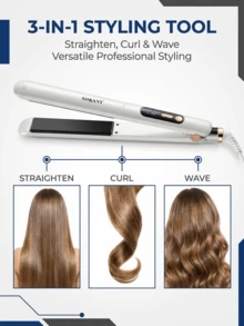 SOKANY This Ceramic Hair Straightener Can Smooth And Straighten Hair Or Help You Achieve Loose, Beachy Waves. It Heats Up Quickly And Is Suitable For All Hair Types. It's A User-Friendly Straightener Designed For Faster Styling. - White - View 4