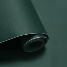 1卷哑光深绿色纯色自粘壁纸，15.7英寸×394英寸/196.8英寸/39.3英寸，防水PVC表面，易于粘贴和移除，适用于卧室、客厅、酒店、厨房、家具翻新。 - 墨綠色 - 查看 9