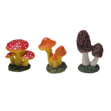 微缩逼真蘑菇模型装饰，苔藓多肉植物花园水族箱摆件，树脂工艺品，迷你娃娃屋景观道具 - 彩色 - 查看 13