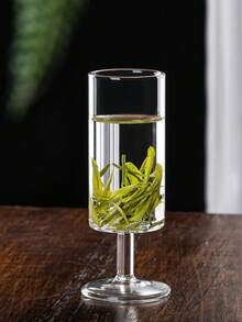 1pc Transparent Glass Stemware Tea Cup, Suitable For Green Tea And Flower Tea - Transparent - View 1
