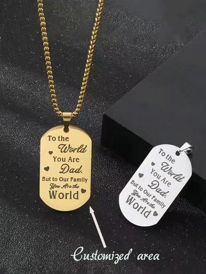 Custom-Engraved Dog Tag Necklace - Personalized Engraved Dog Tag Pendant, Fashionable Jewelry, Elegant Anniversary Gift, Valentine's Day, Birthday Gift - Sturdy And Durable Metal Chain, Stylish Design.