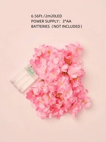 1串20灯2米樱花/双色玫瑰叶/绿柳叶串灯，室内房间装饰，少女心，春日氛围，节日花环，求婚派对装饰 - 黃色 - 查看 7