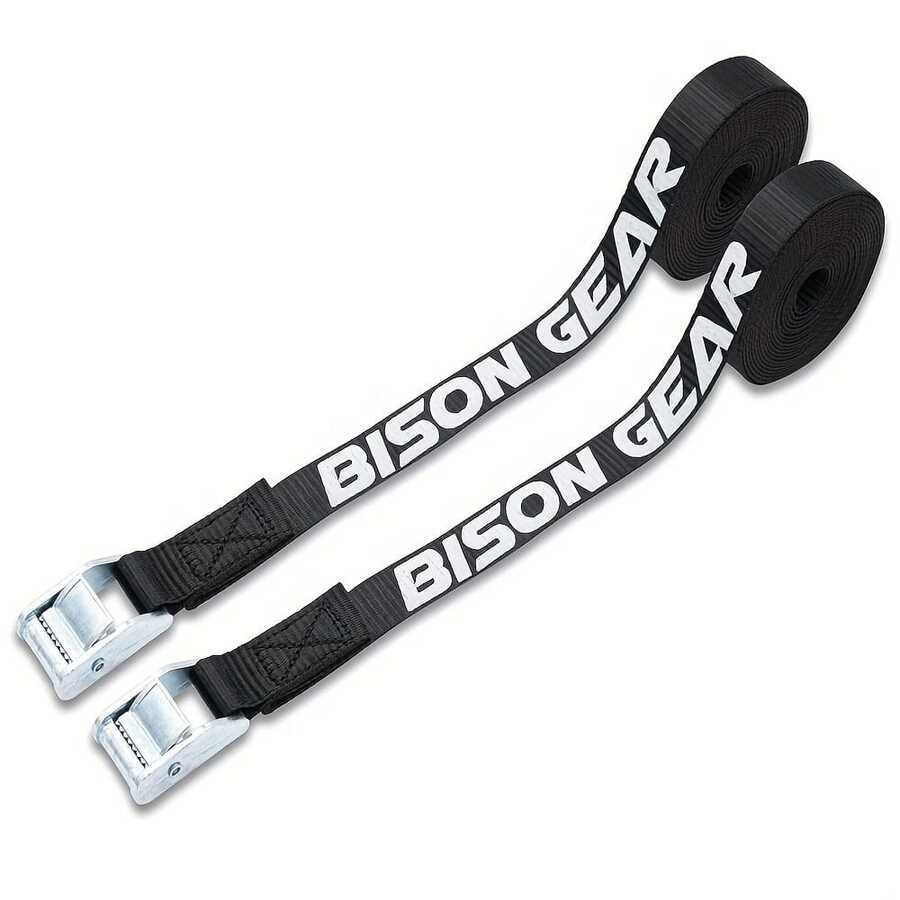 2 Pack Tie Down Straps UV Resistant Cargo Car Roof Rack Straps For Surfboard Kayak, 13ft 4m X 1in 25mm, 1100lbs 500kg Break Strength, Cam Straps With Buckle - Black - View 1