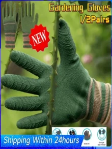 2双装重型防割园艺手套，男女通用尼龙手套 - 轻便纹理防滑，适合户外骑行、钓鱼、露营，均码 - 弹性收口，易于清洁，必备装备，露营配件，多用途手套，弹性材质，多功能手套，钓鱼爱好者户外钓鱼手套 - 彩色 - 查看 10