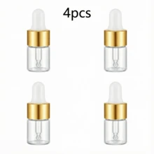 10pcs Mini Glass Dropper Bottles, 0.07oz Large Capacity, Gold Clear Essential Oil Small Bottles, Small Tincture Sample Containers, Capped Perfume Liquid Bottles, Travel Size, Hand Wash Only, Unscented, Round, Portable Accessory Storage - Multicolor - View 9