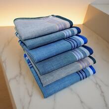 6pcs/Set 17-Inch Pure Cotton Soft & Absorbent Handkerchiefs For Men, Dark Colors, 43CM, Daily Use - Multicolor - View 3